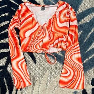 SHEIN M long sleeve swirl top